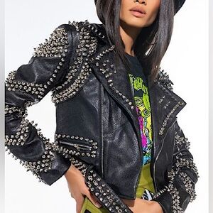 AZALEA WANG | Siri Studded Leather Jacket | Never Worn